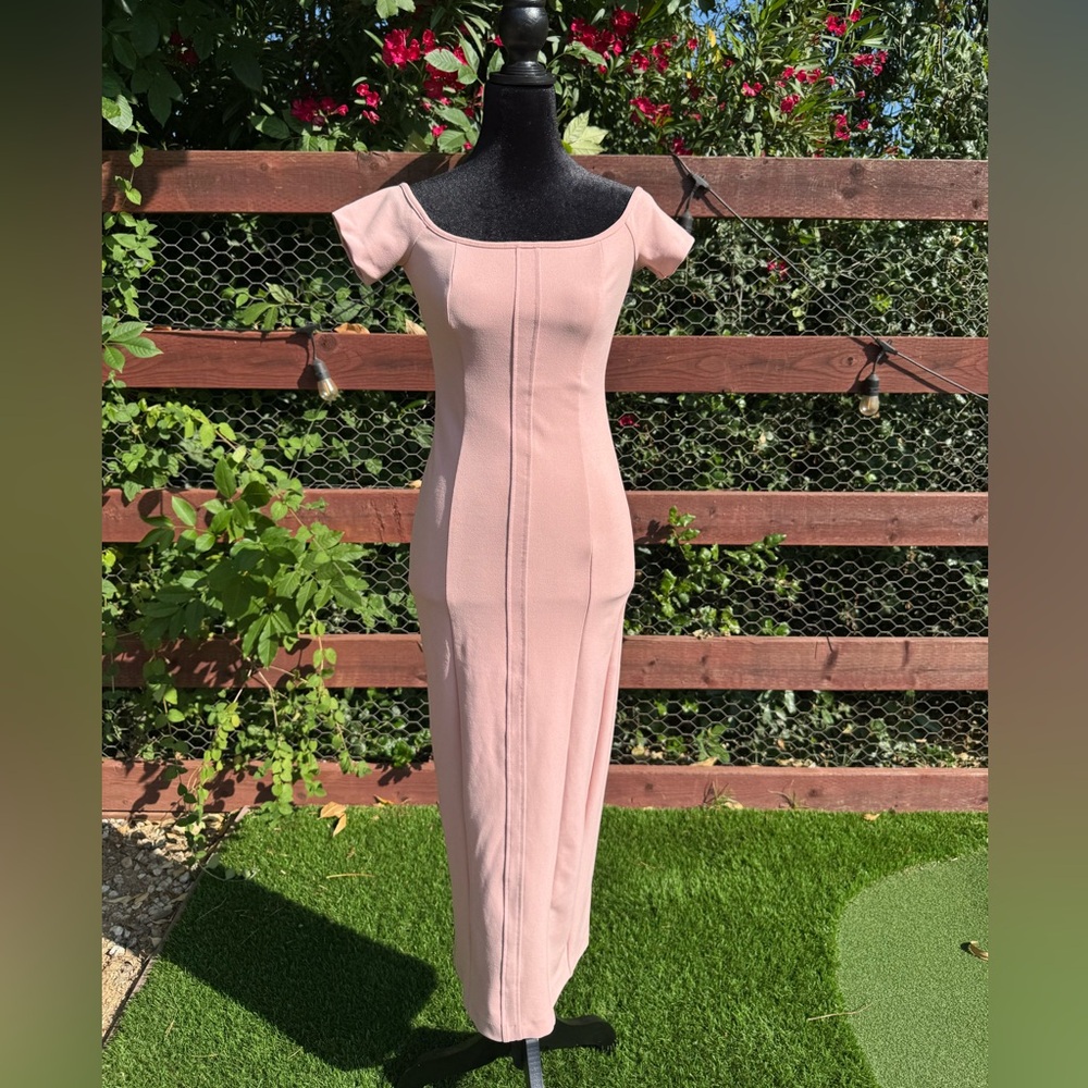 Zara Blush Pink Off-Shoulder Midi Dress #40